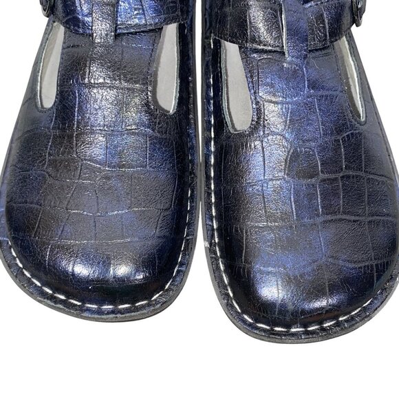 Alegria Classic Croco shoe mules blue women’s size 36 comfort shoe slip on - Picture 4 of 11